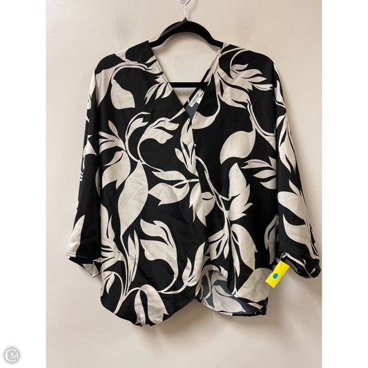 Top Short Sleeve By Nine West In Black & White, Size: L