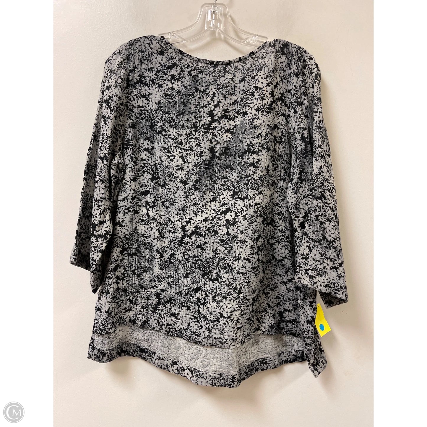 Top Long Sleeve By Pure Jill In Black & Grey, Size: Mp