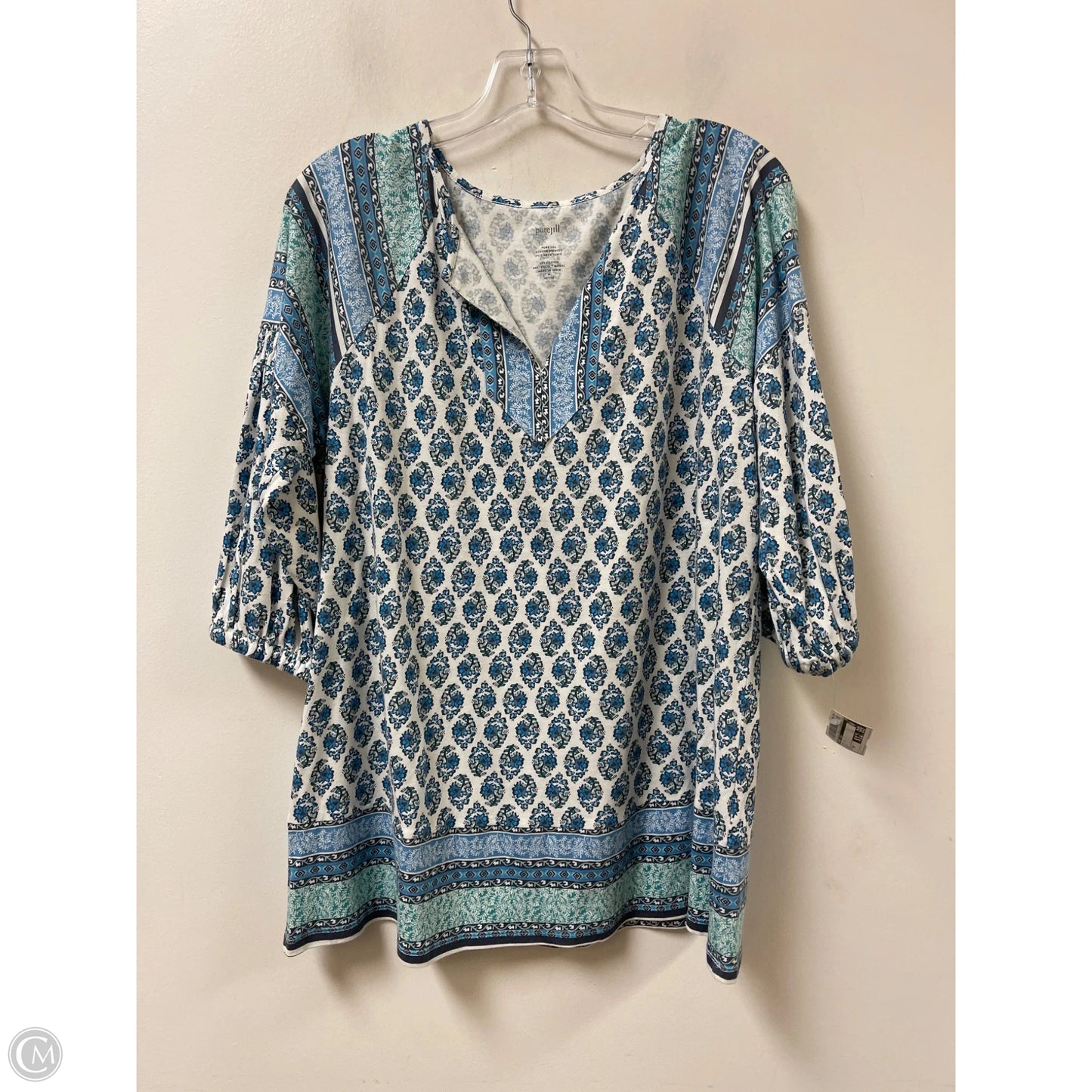 Top Long Sleeve By Pure Jill In Blue, Size: Mp