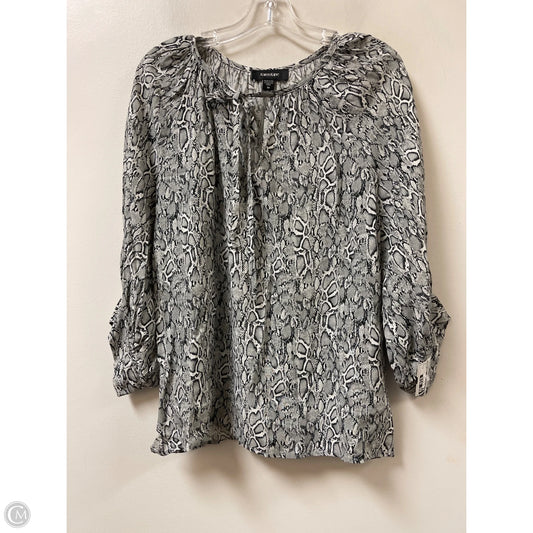 Top Long Sleeve By Karen Kane In Black & White, Size: M