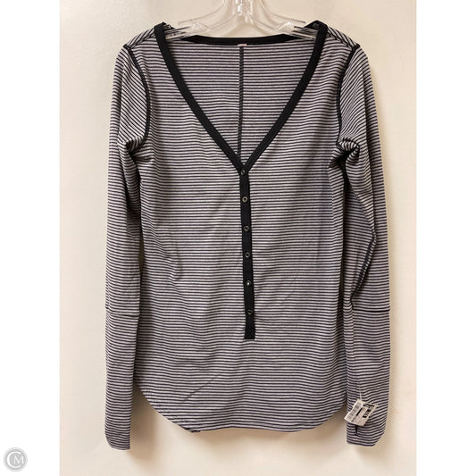 Athletic Top Long Sleeve Crewneck By Lululemon In Black & Grey, Size: M