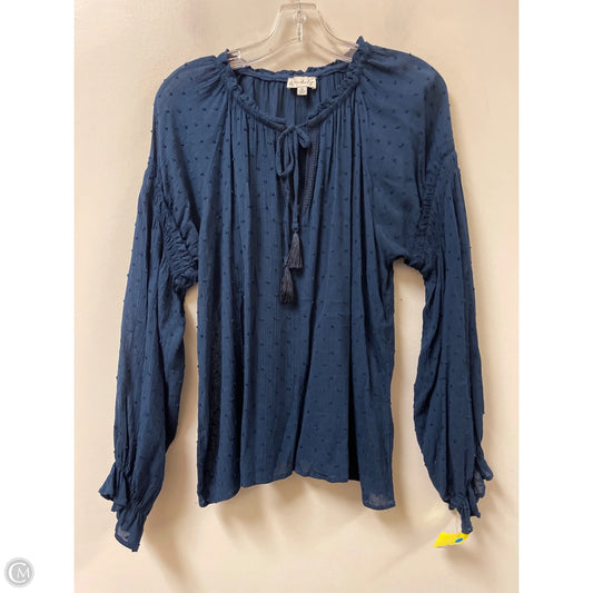 Top Long Sleeve By Wonderly In Blue, Size: M