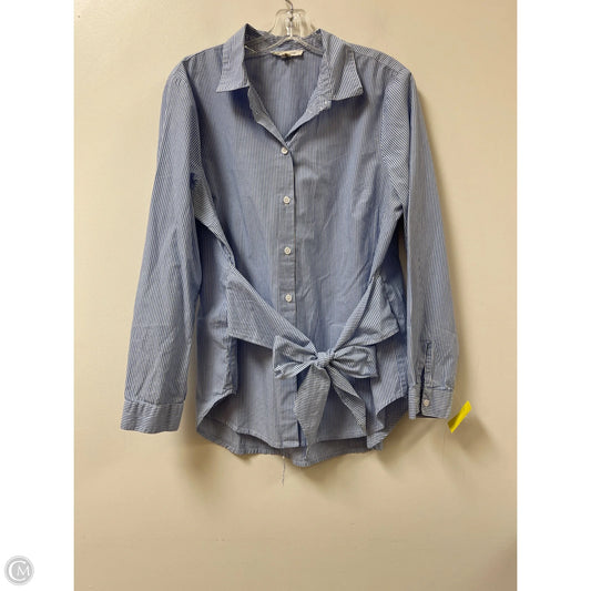 Blouse Long Sleeve By Beachlunchlounge In Striped Pattern, Size: L