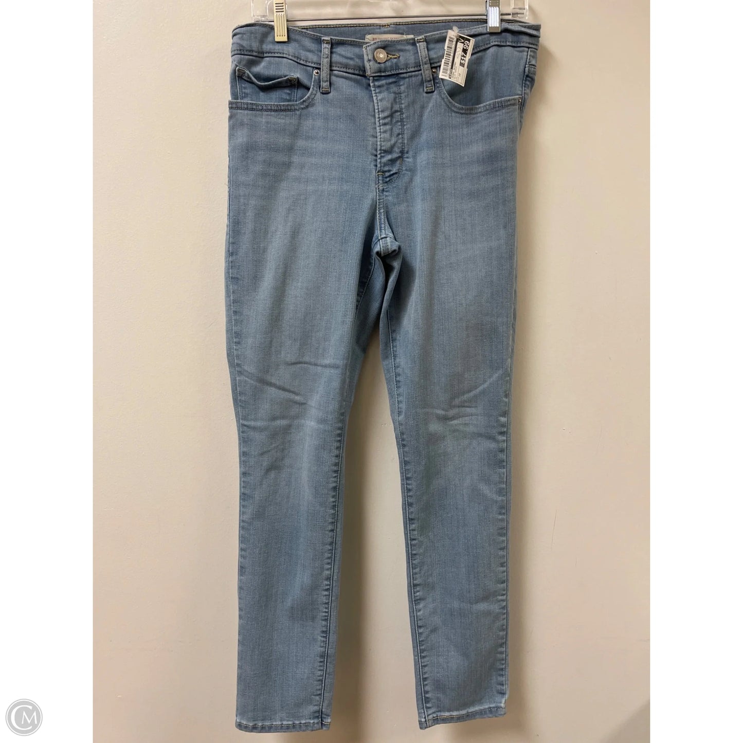 Jeans Skinny By Levis In Blue Denim, Size: 10