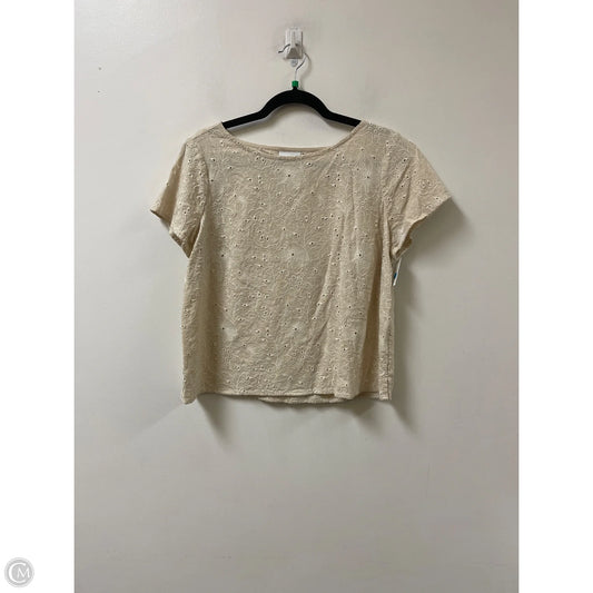 Top Short Sleeve By J. Jill In Cream, Size: Mp