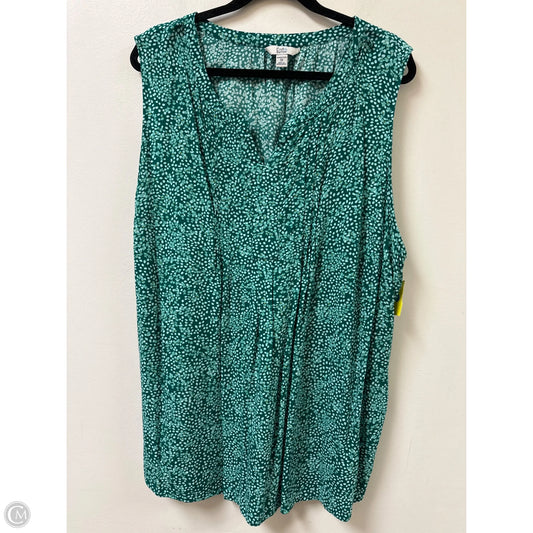 Top Short Sleeve By Croft And Barrow In Green, Size: 3x