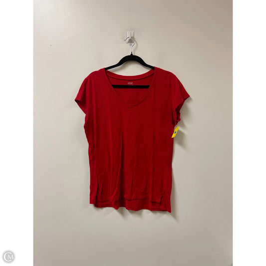 Top Short Sleeve By Loft In Navy, Size: L