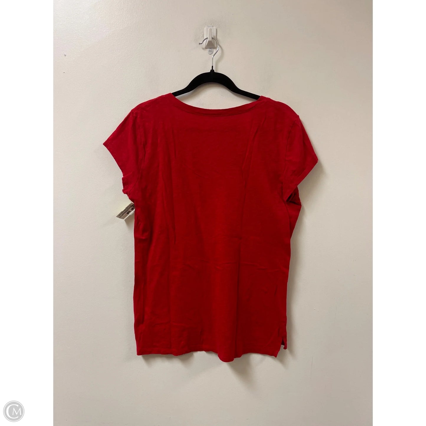 Top Short Sleeve By Loft In Navy, Size: L