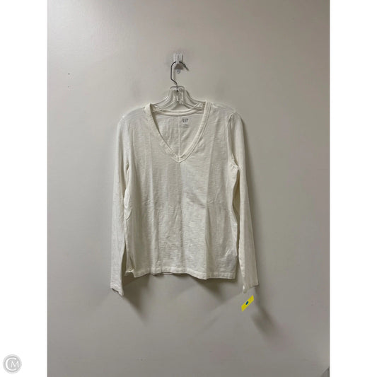 Top Long Sleeve By Gap In White, Size: L