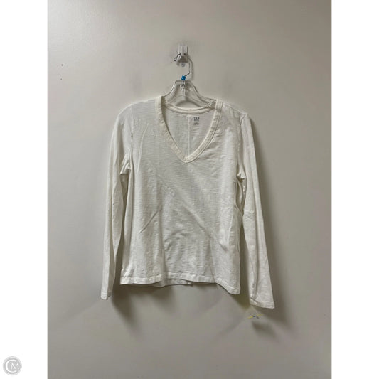 Top Long Sleeve By Gap In White, Size: L