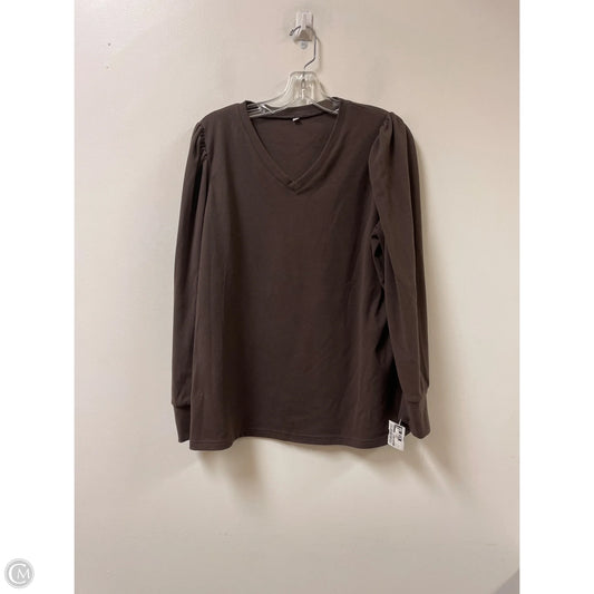 Top Long Sleeve By Clothes Mentor In Brown, Size: L