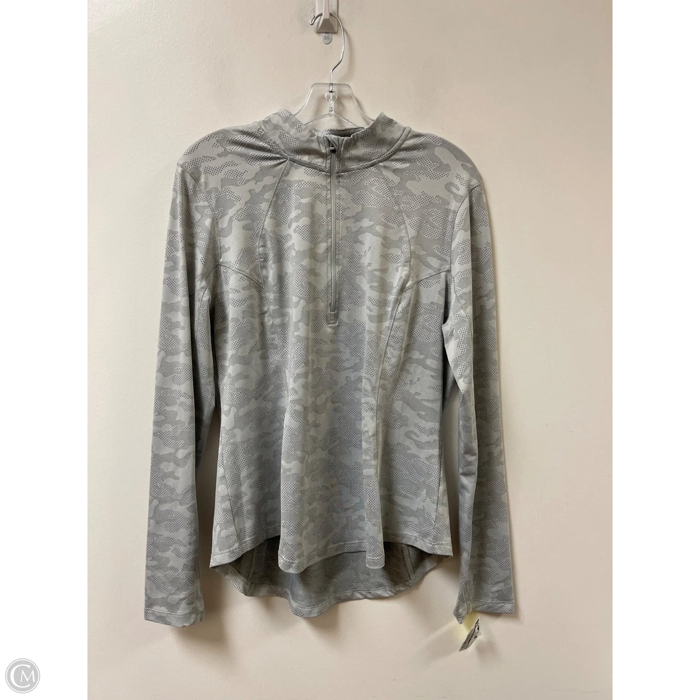Athletic Top Long Sleeve Collar By Spyder In Grey, Size: Xl