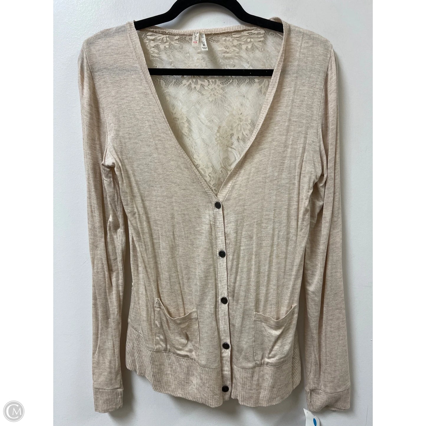 Cardigan By Clothes Mentor In Tan, Size: M