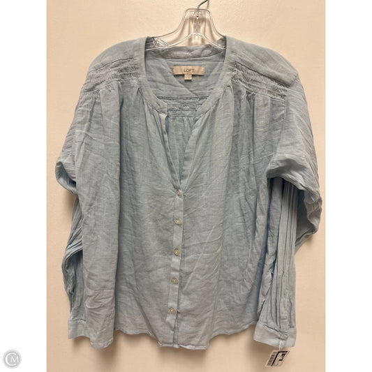 Blouse Long Sleeve By Loft In Blue, Size: M
