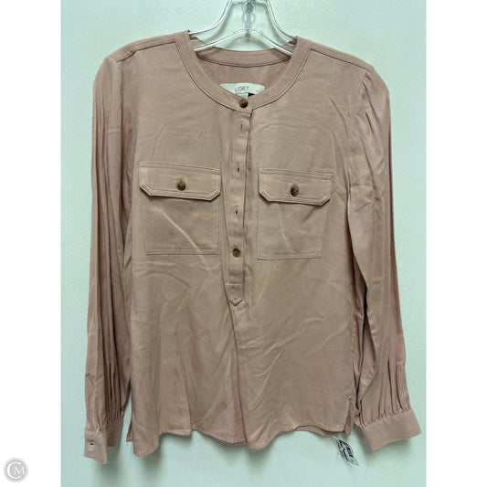 Blouse Long Sleeve By Loft In Pink, Size: Xsp