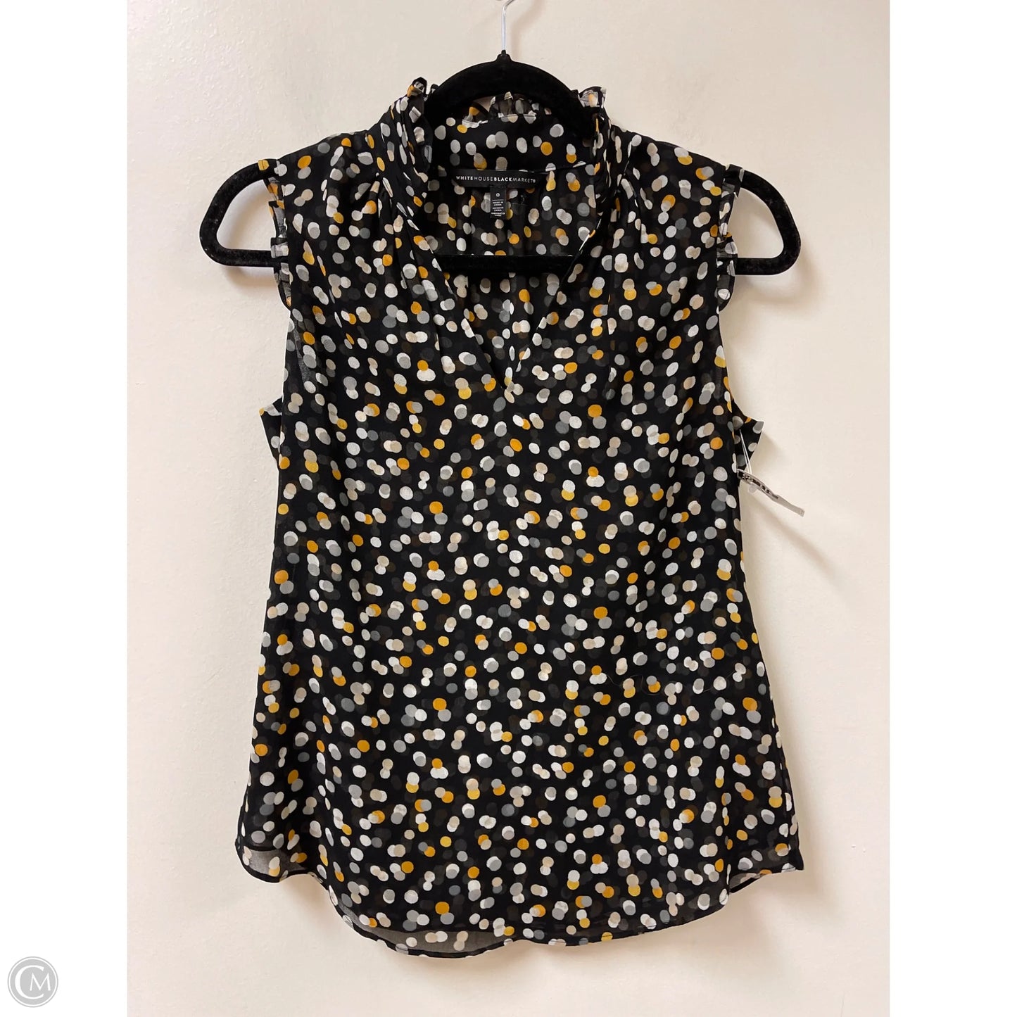 Top Sleeveless By White House Black Market In Polkadot Pattern, Size: Xs