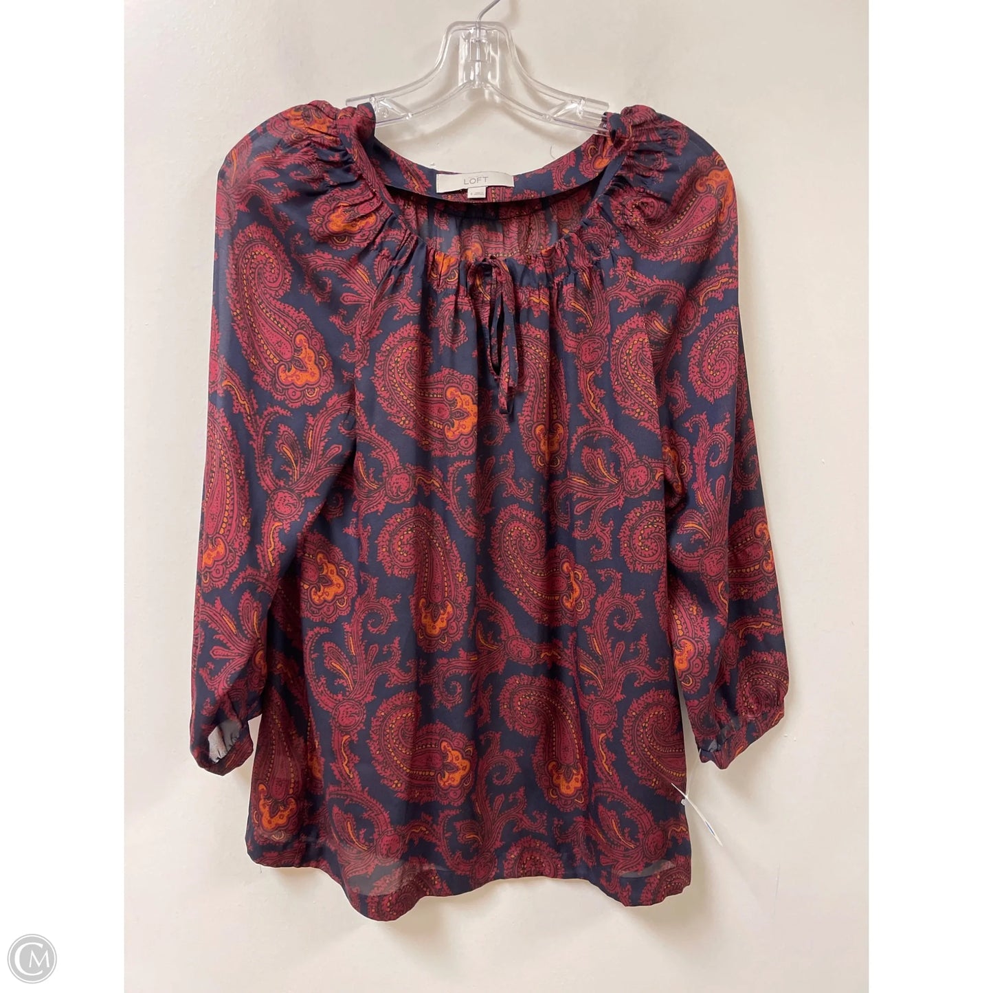 Top Long Sleeve By Loft In Red, Size: S