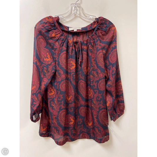 Top Long Sleeve By Loft In Red, Size: S