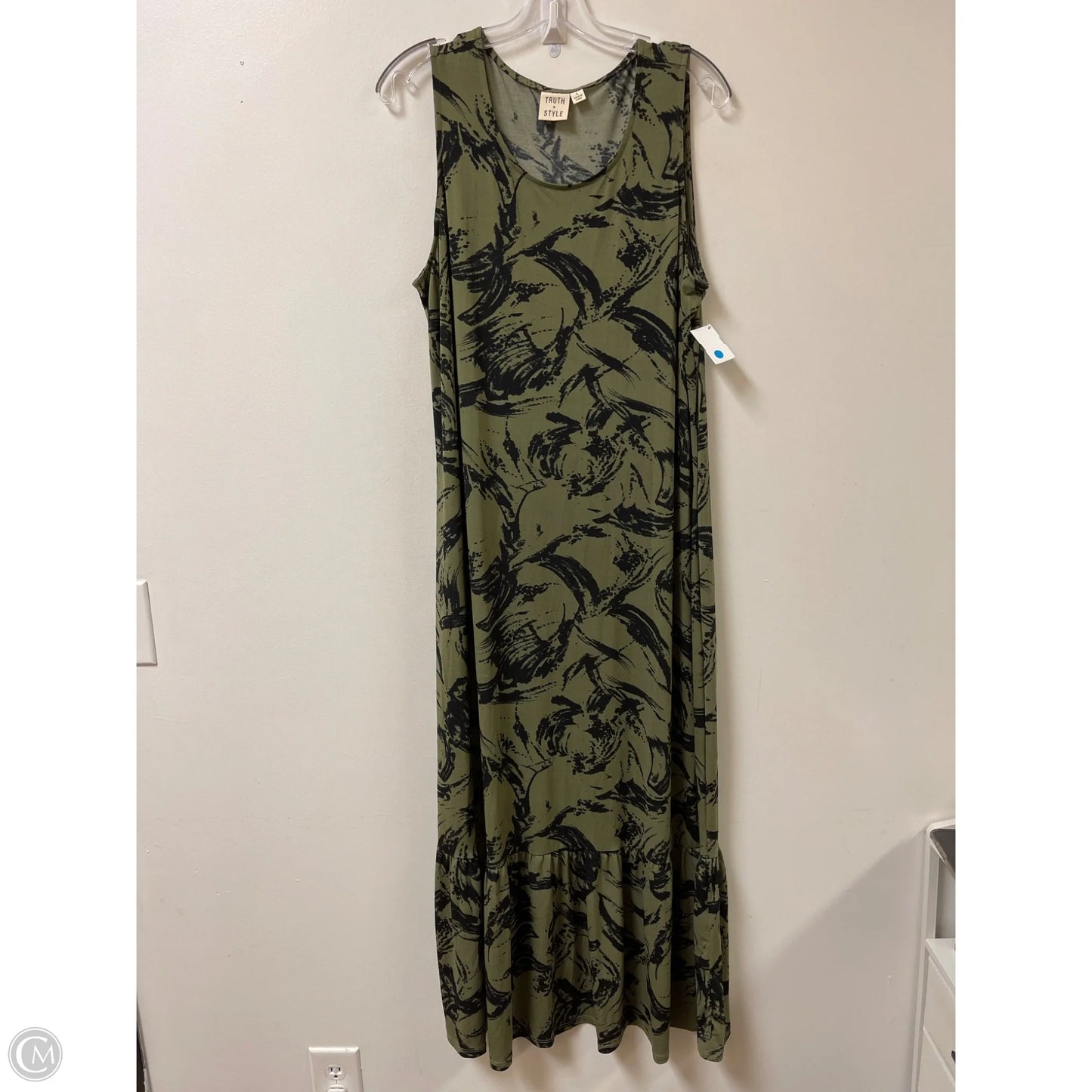 Dress Casual Maxi By Clothes Mentor In Black & Green, Size: L