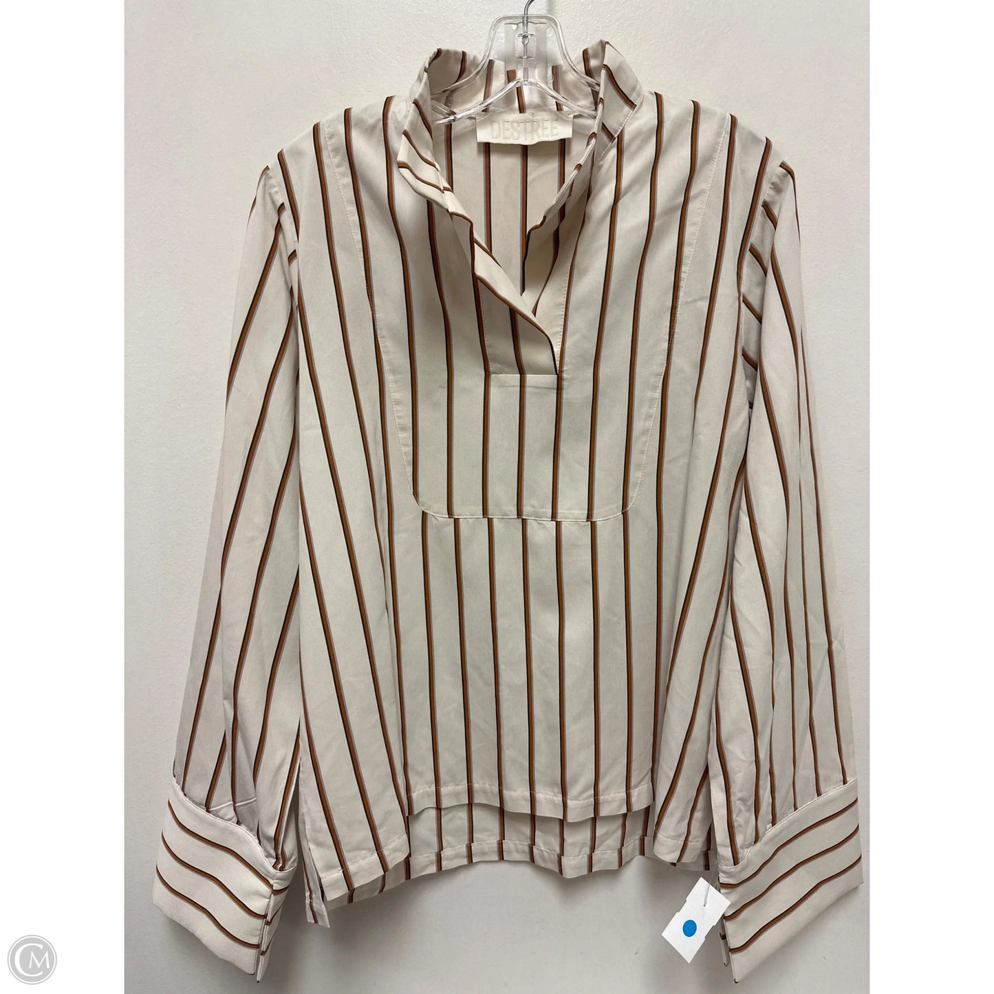 Top Long Sleeve By Clothes Mentor In Brown & Cream, Size: M