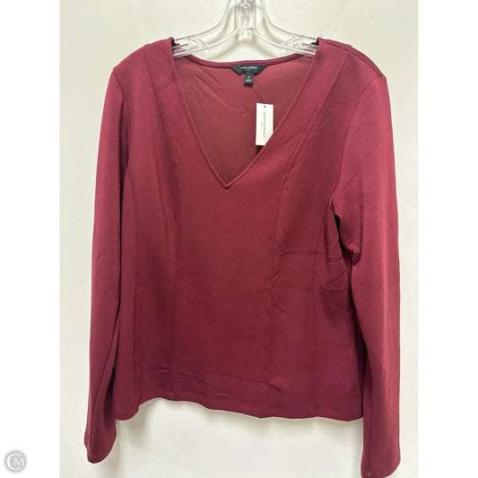 Top Long Sleeve By Banana Republic In Red, Size: L