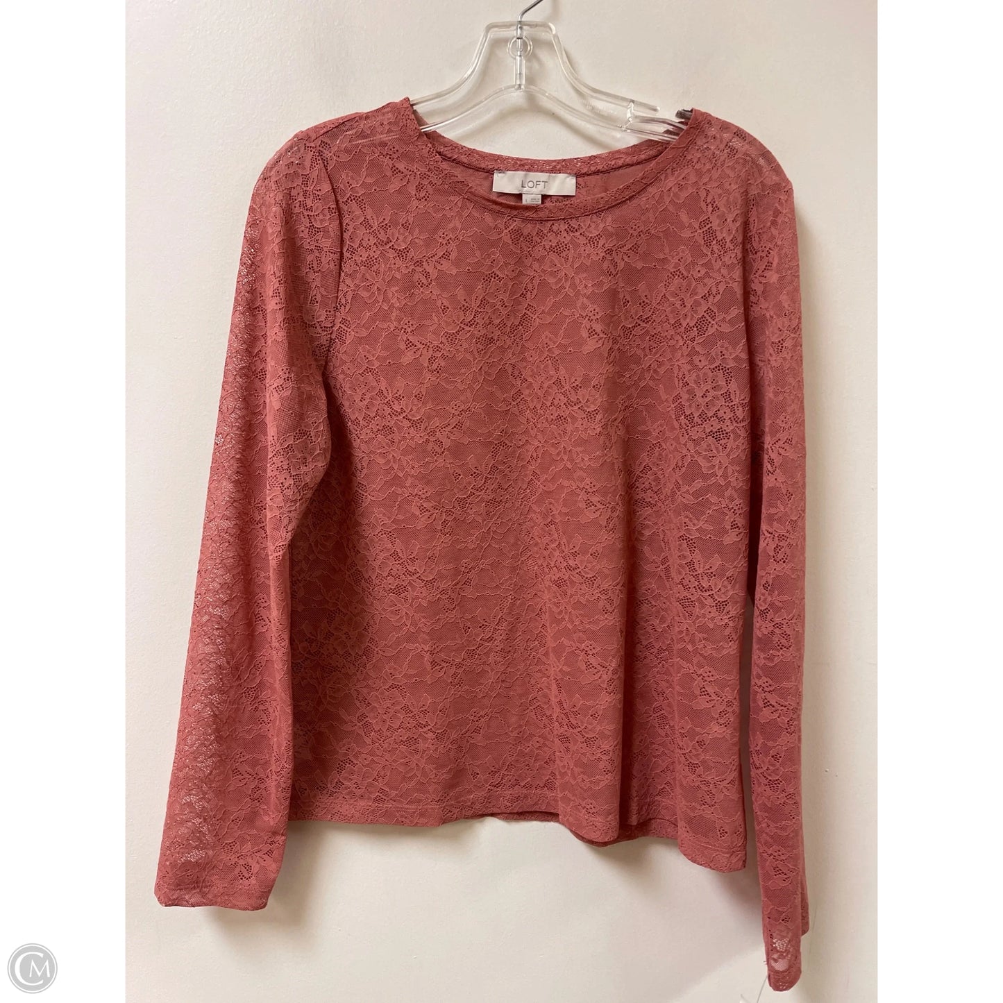 Top Long Sleeve By Loft In Pink, Size: L