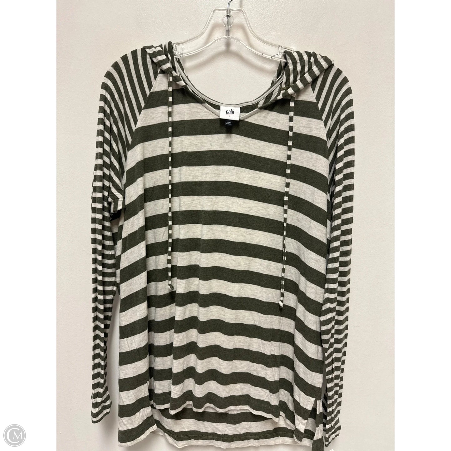 Top Long Sleeve By Cabi In Cream & Green, Size: S