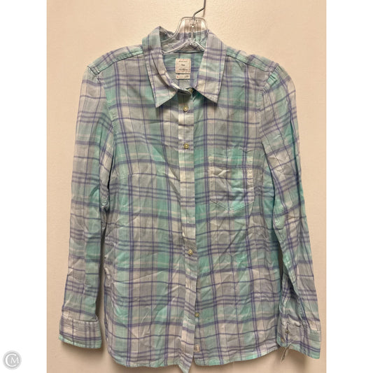 Blouse Long Sleeve By Gap In Blue, Size: S