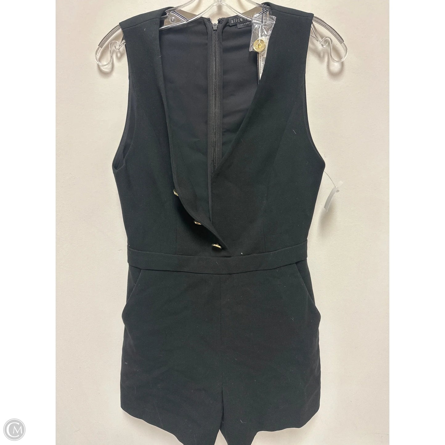 Romper Designer By Alice + Olivia In Black, Size: S