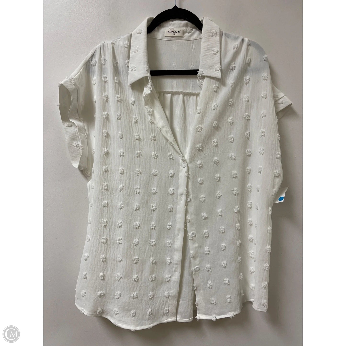Blouse Short Sleeve By Clothes Mentor In White, Size: Xl