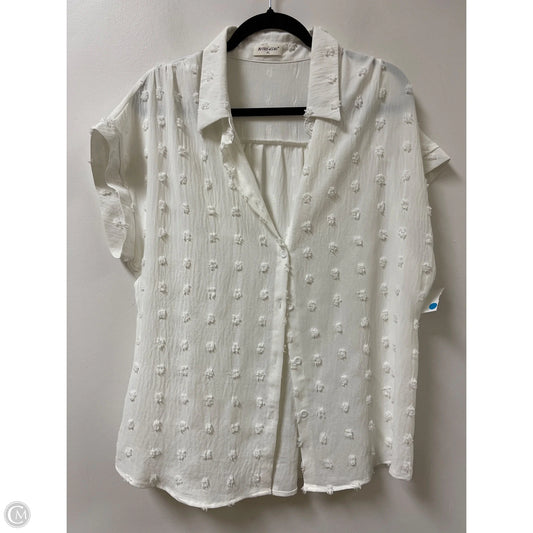 Blouse Short Sleeve By Clothes Mentor In White, Size: Xl