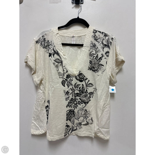 Top Short Sleeve By Daily Practice By Anthropologie In Black & Cream, Size: Xs