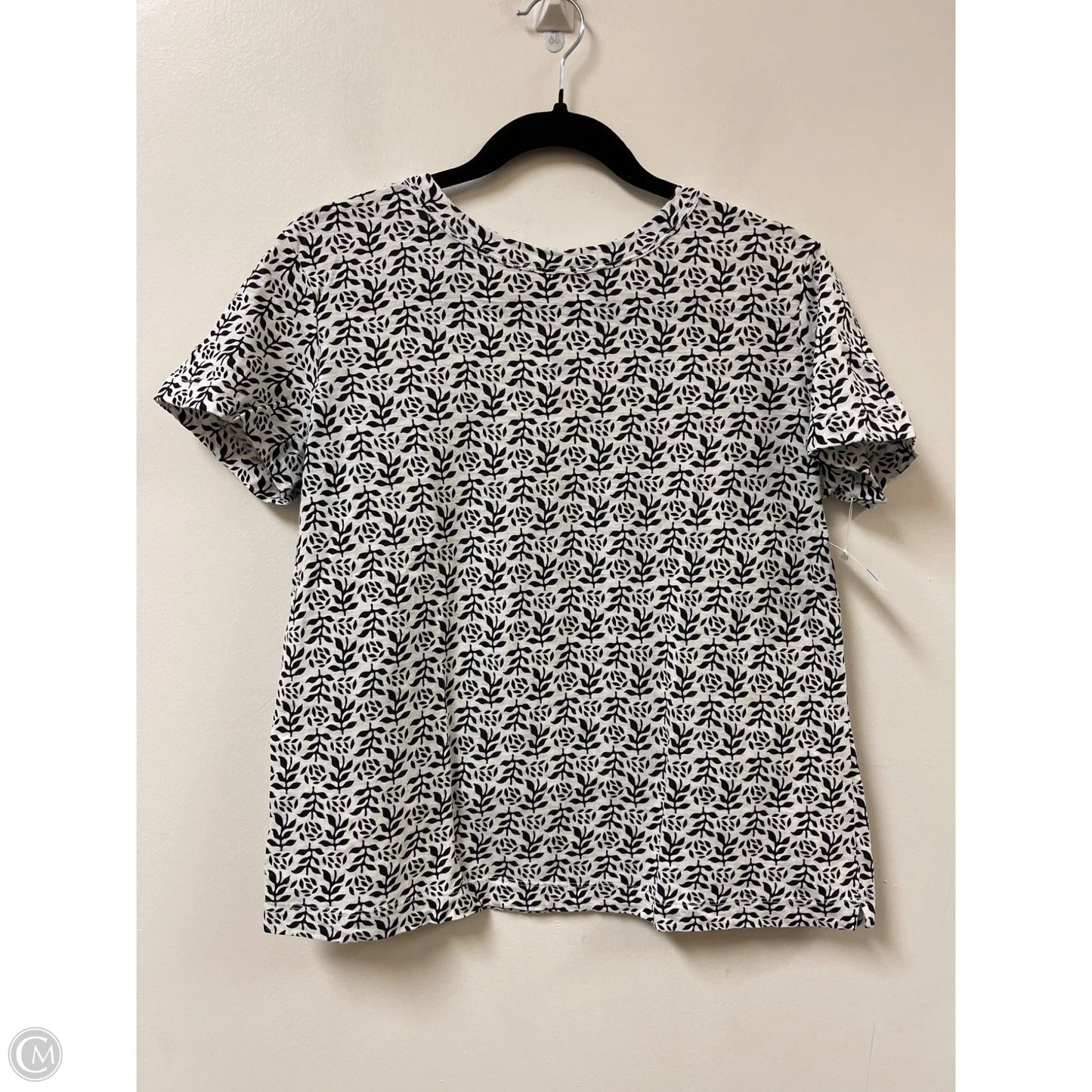 Top Short Sleeve By Loft In Black & White, Size: M