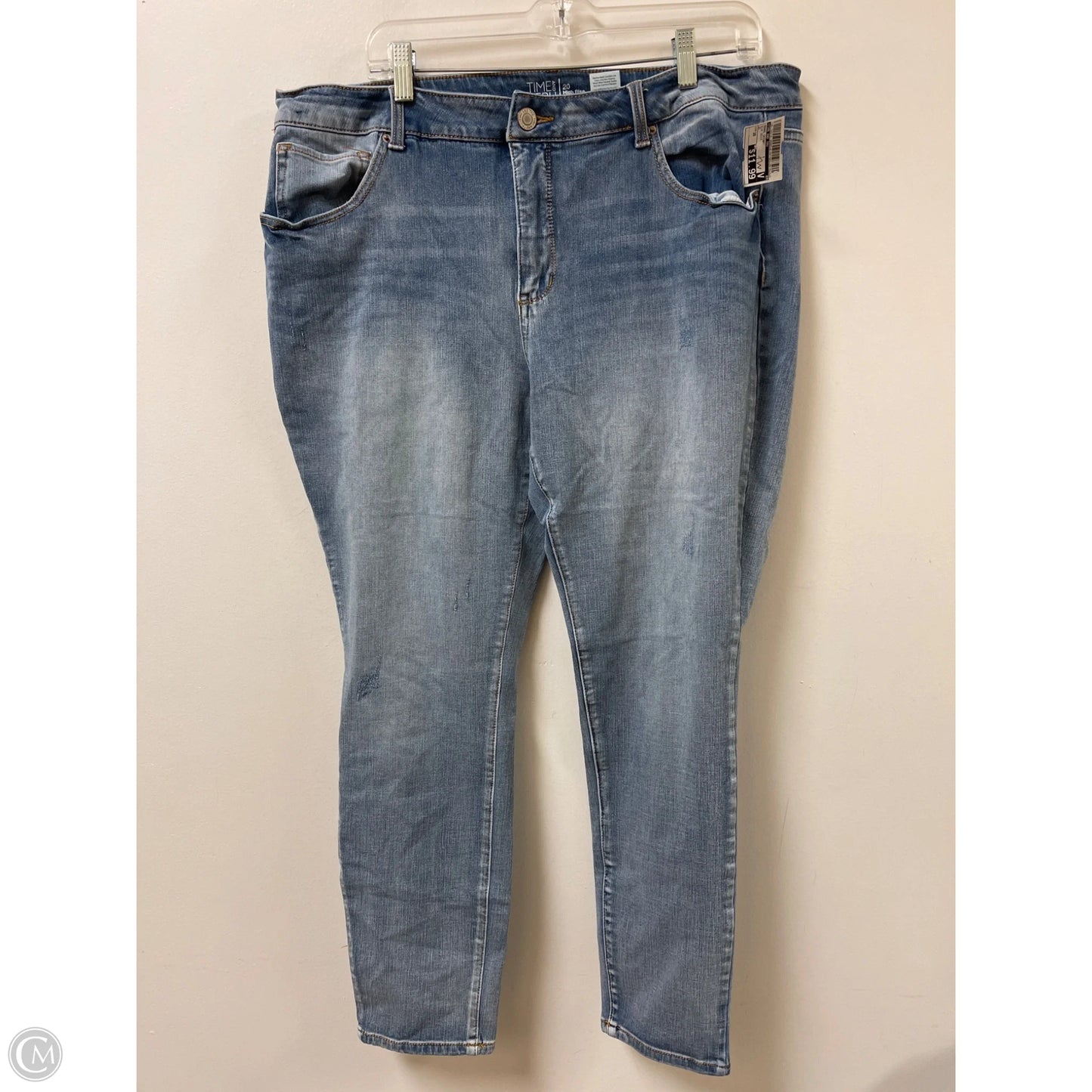 Jeans Skinny By Time And Tru In Blue Denim, Size: 20