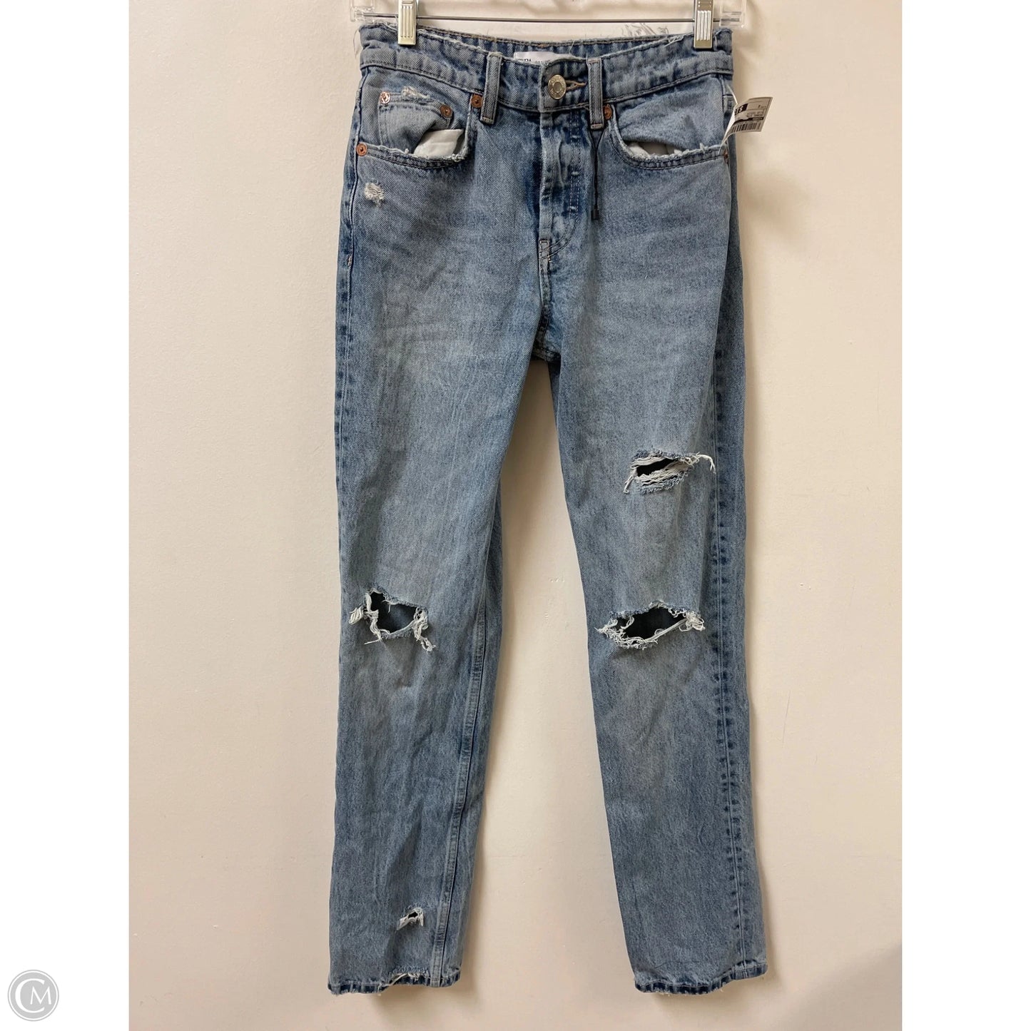 Jeans Straight By Zara In Blue Denim, Size: 2