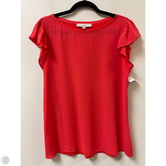 Top Short Sleeve By Loft In Red, Size: M