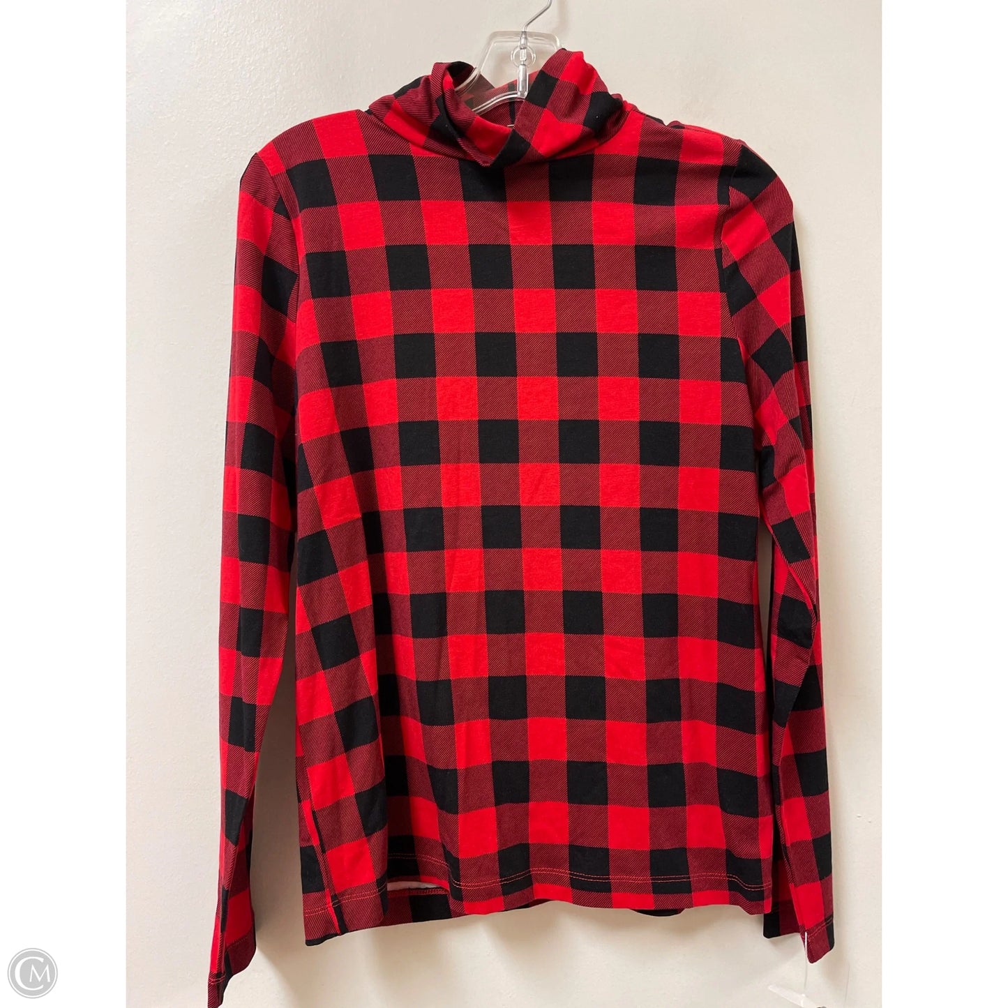 Top Long Sleeve By Loft In Black & Red, Size: L