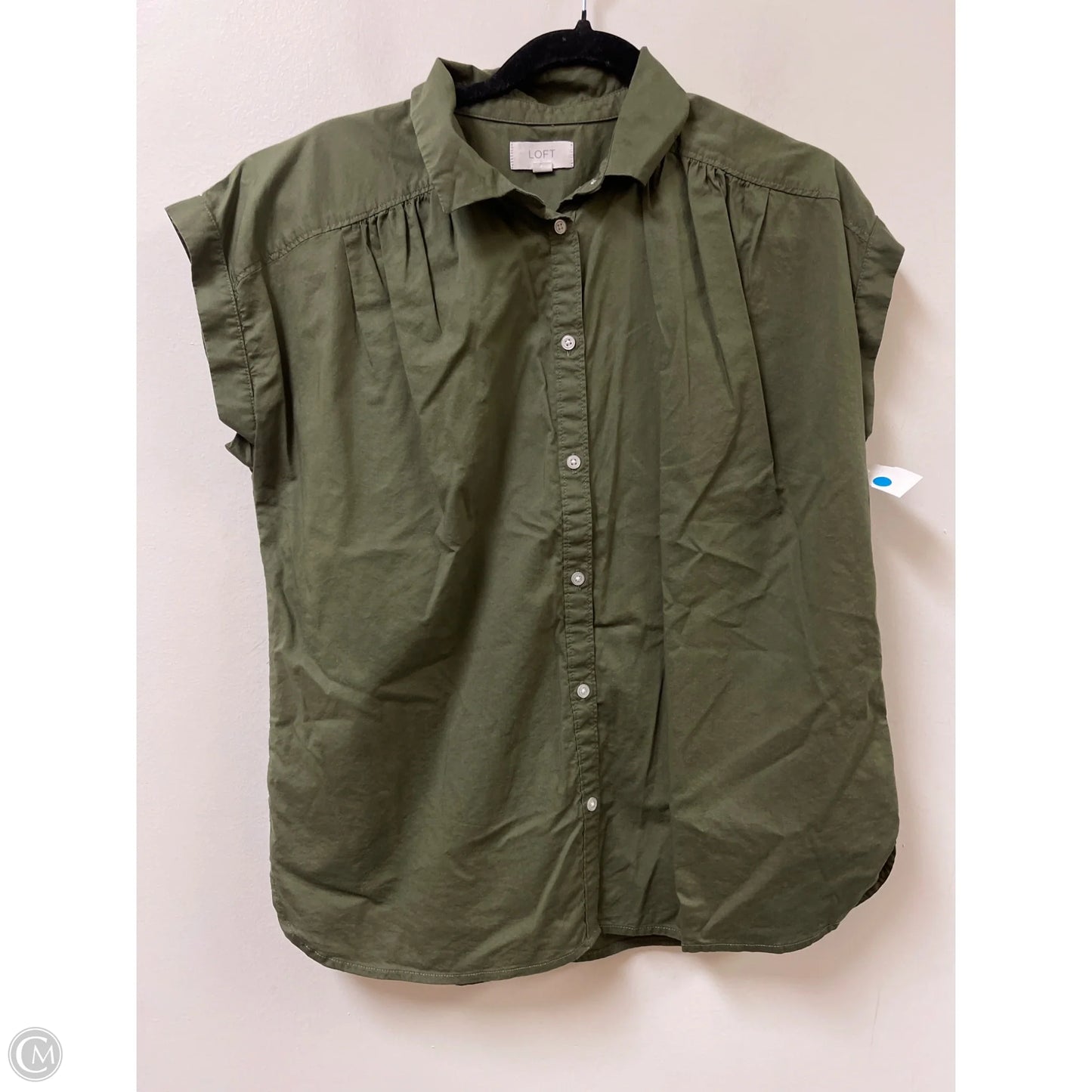 Blouse Short Sleeve By Loft In Green, Size: S
