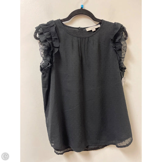 Top Sleeveless By Loft In Black, Size: S