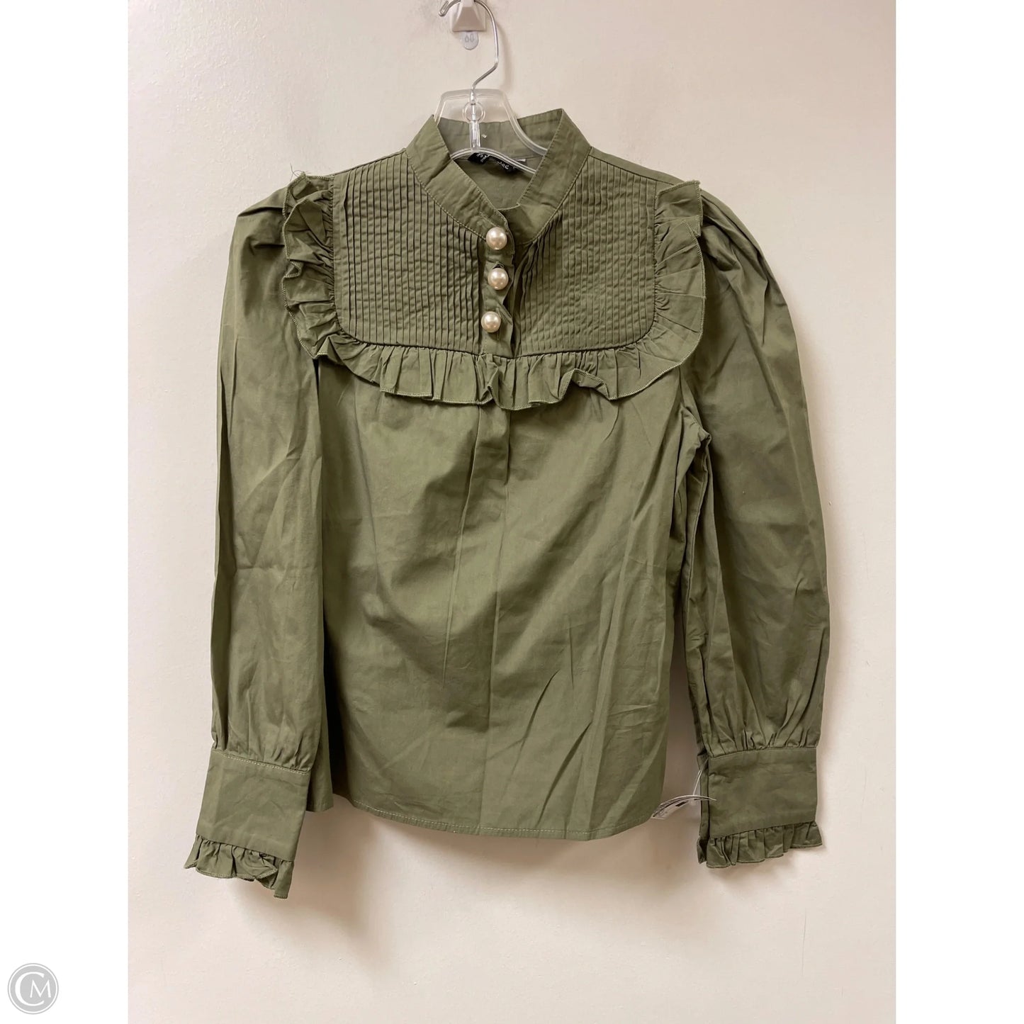 Top Long Sleeve By Simplee In Green, Size: S