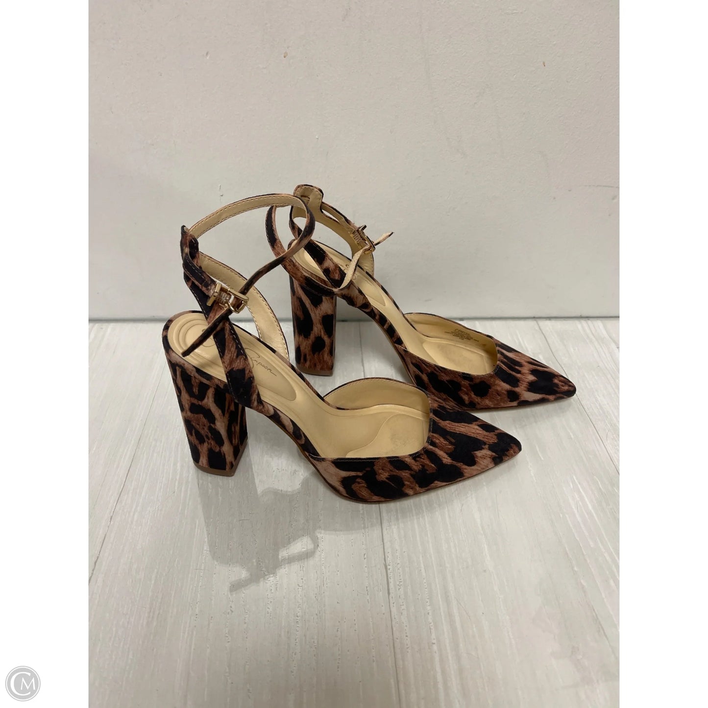 Shoes Heels Block By Jessica Simpson In Animal Print, Size: 7.5