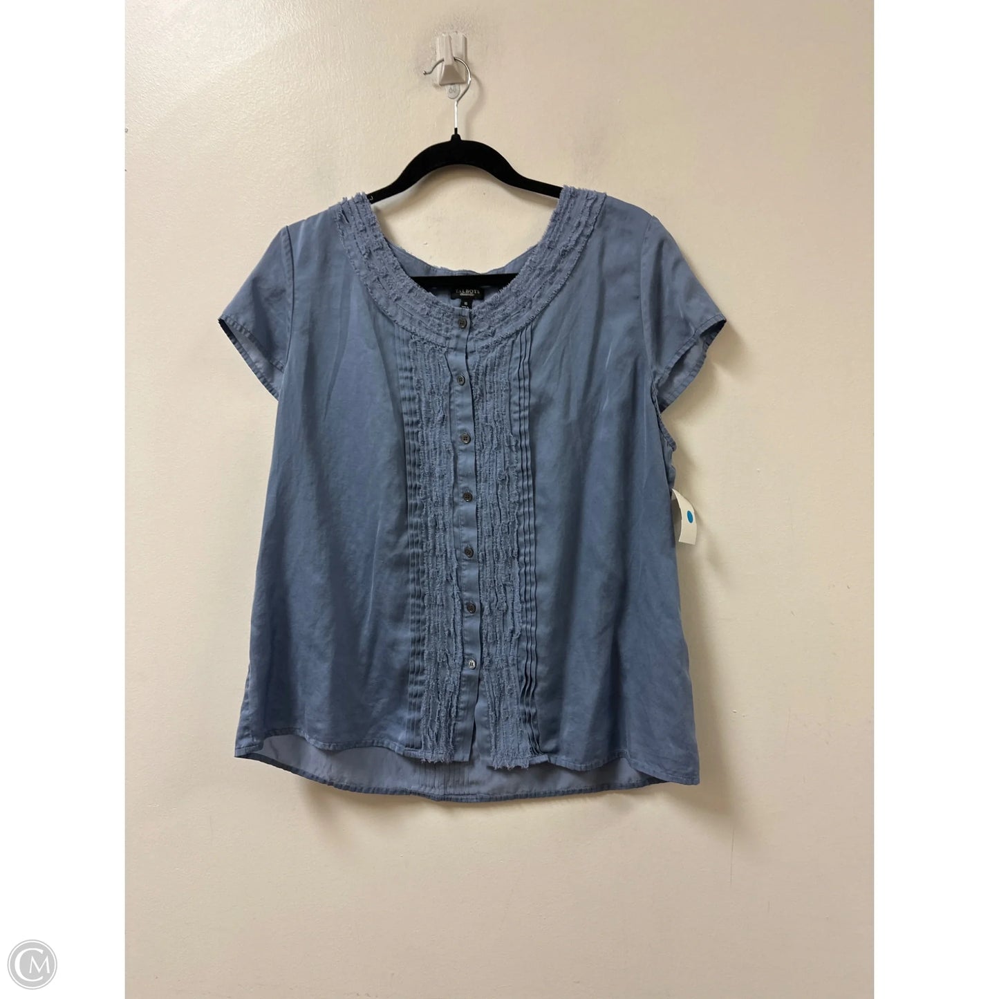Blouse Short Sleeve By Talbots In Blue, Size: 1x