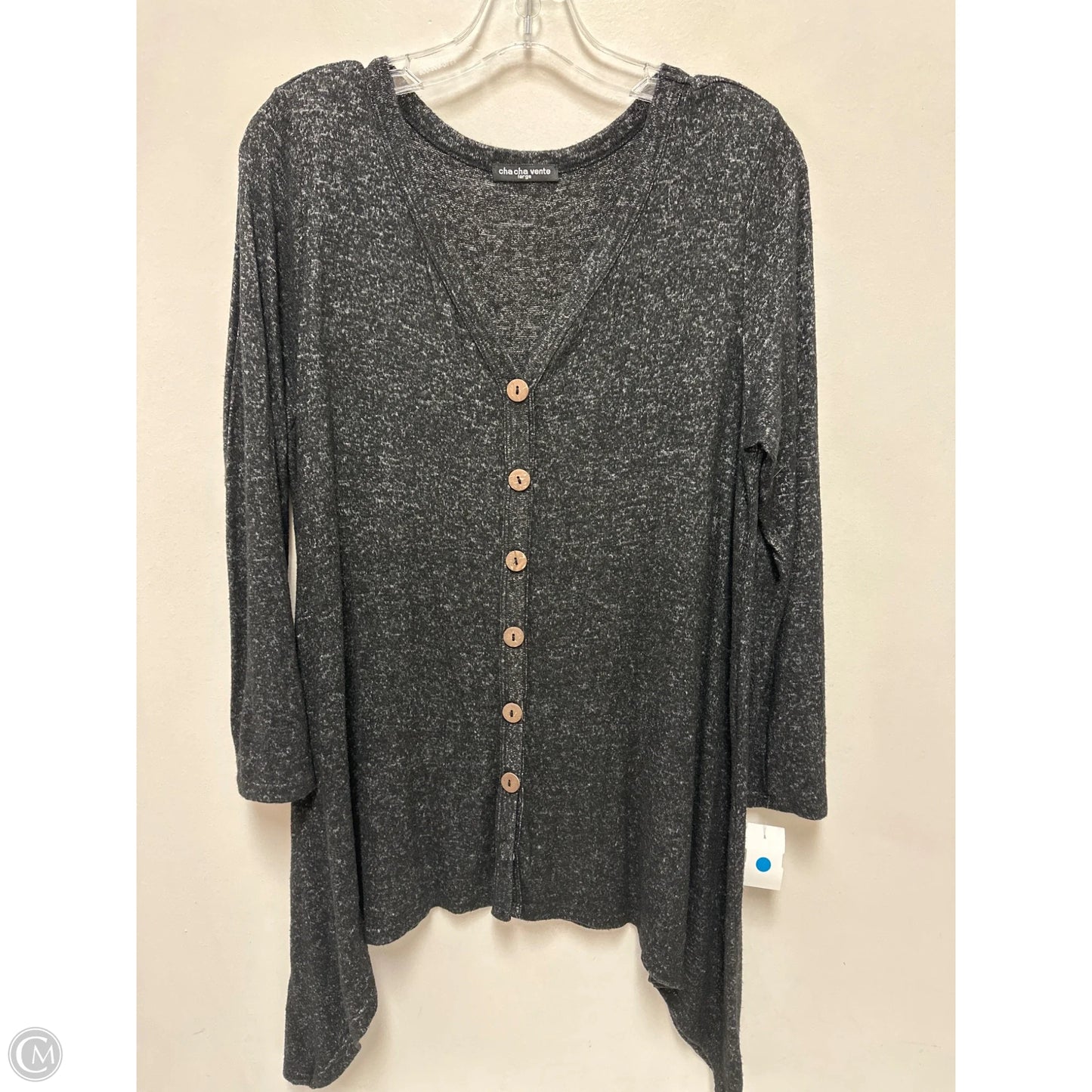 Blouse Long Sleeve By Cha Cha In Black, Size: L