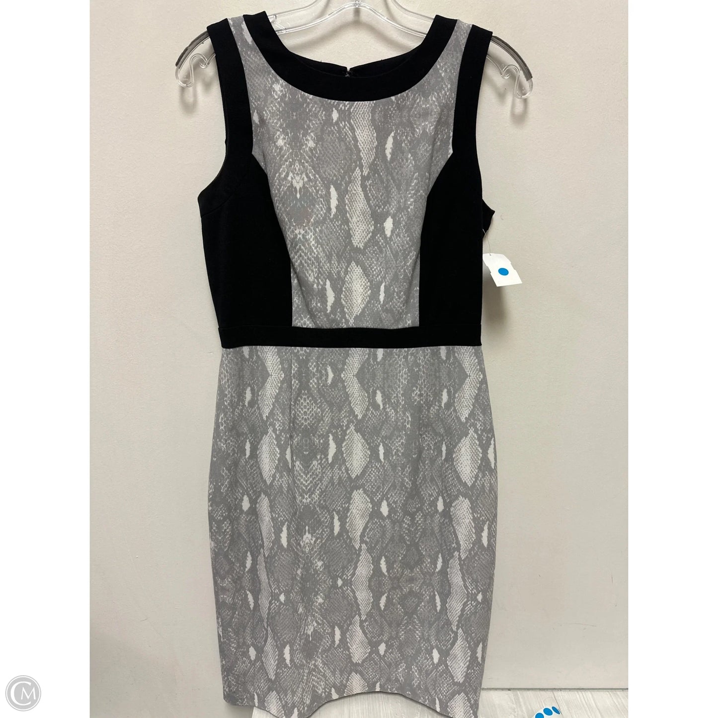 Dress Casual Midi By Calvin Klein In Black & Grey, Size: S