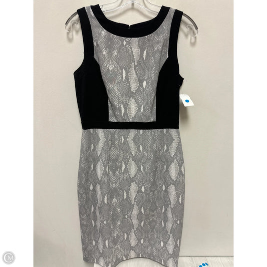 Dress Casual Midi By Calvin Klein In Black & Grey, Size: S