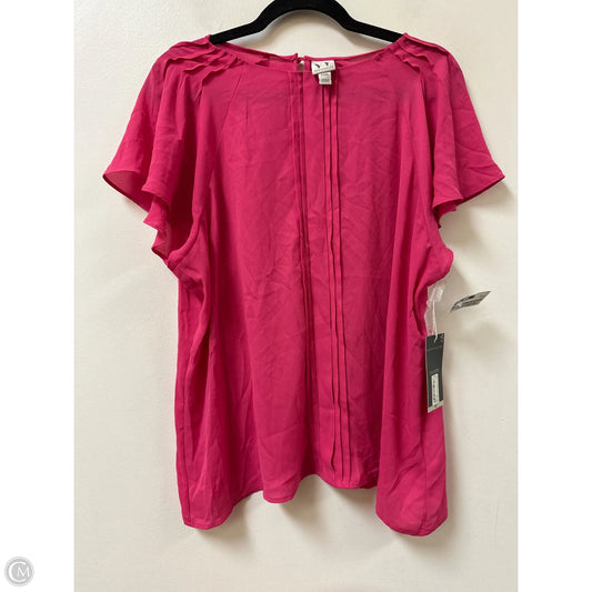 Top Short Sleeve By Worthington In Pink, Size: 1x
