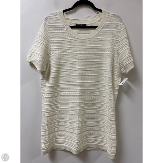 Top Short Sleeve By Lane Bryant In Cream, Size: 1x