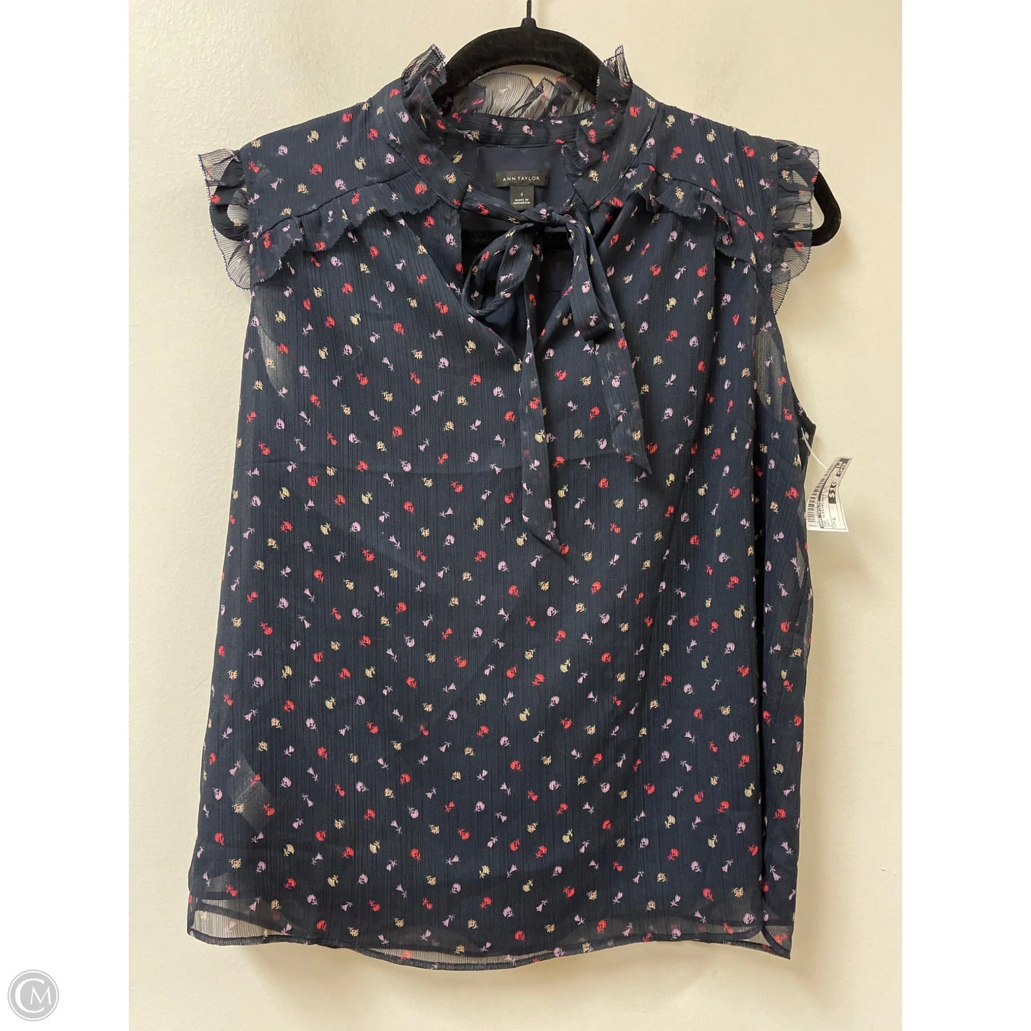 Top Sleeveless By Ann Taylor In Navy, Size: S