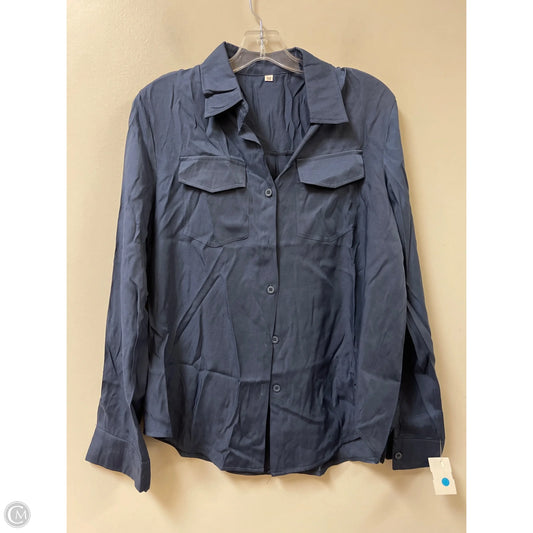 Blouse Long Sleeve By Clothes Mentor In Navy, Size: M