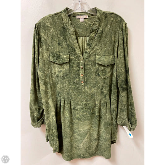 Blouse Long Sleeve By Westport In Green, Size: L